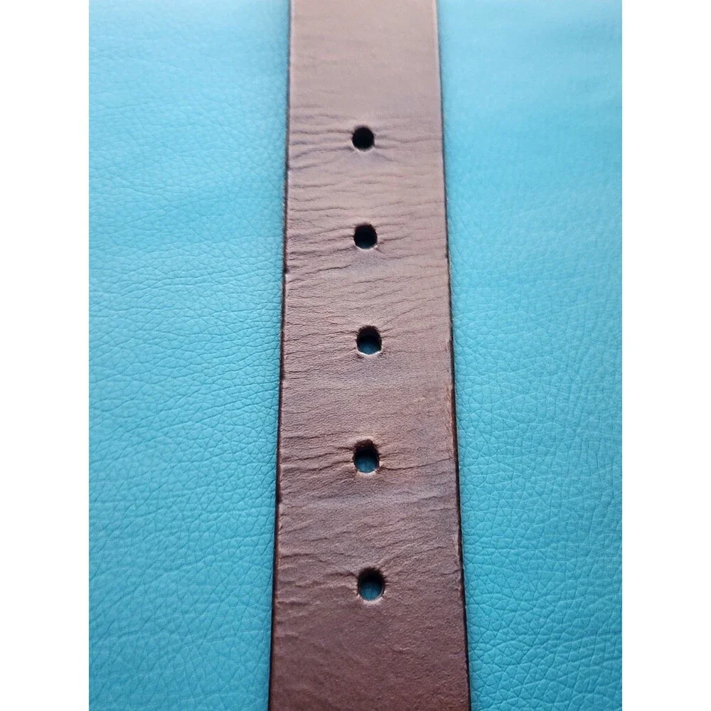 Men's Brown Genuine Leather Casual Dress Belt w/ Silver Tone Buckle 28-32 32in S